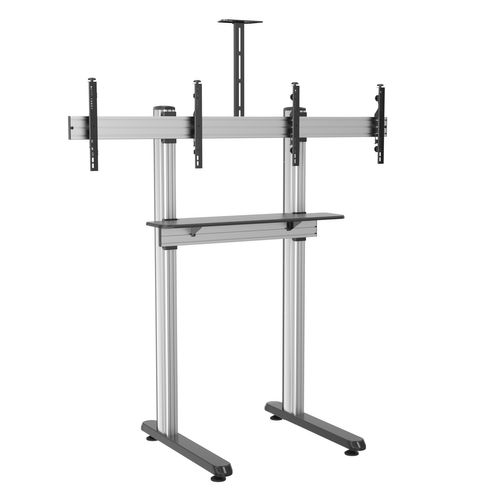 Support Sur Pieds Visioconférence Pour 2 Écrans TV 45''-55'' - à Poser