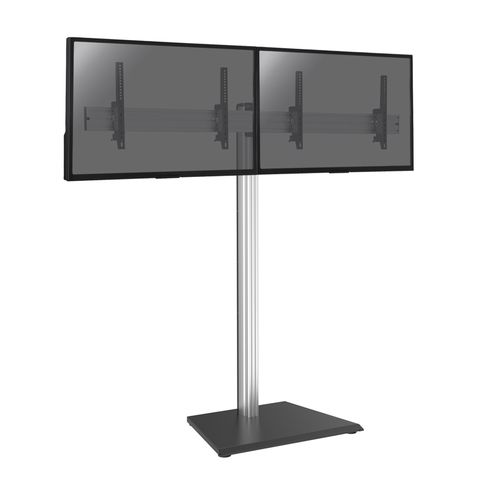 Support Sur Pied Pour 2 Écrans TV 43'' - 49'' - Hauteur 175cm - à Poser - Inclinable