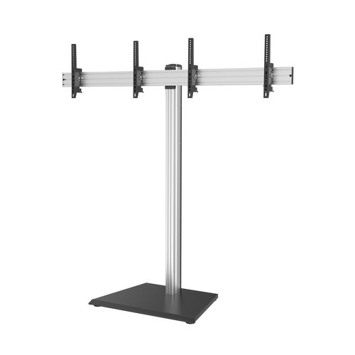 Support Sur Pied Pour 2 Écrans TV 50'' - 55'' - Hauteur 175cm - à Poser - Inclinable