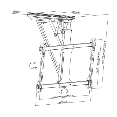 Support Plafond Escamotable Motorisé Pour Écran TV 32''-70'' Connecté