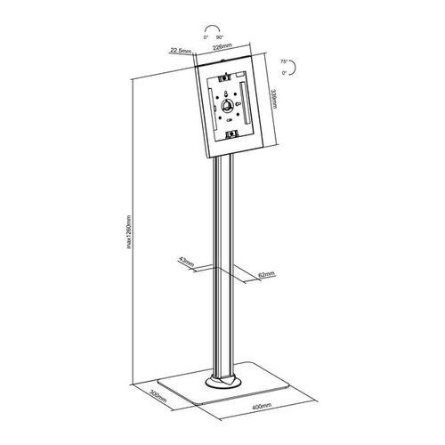 Support Sur Pied Universel Pour Tablette Apple Et Samsung 9.7''-11'', Noir