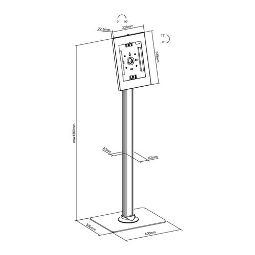 Support Sur Pied Universel Pour Tablette Apple Et Samsung 9.7''-11'', Noir
