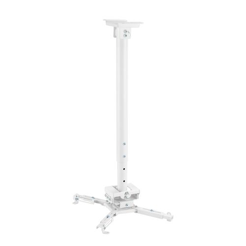 Support Plafond Vidéoprojecteur, Hauteur 60-90cm, Blanc