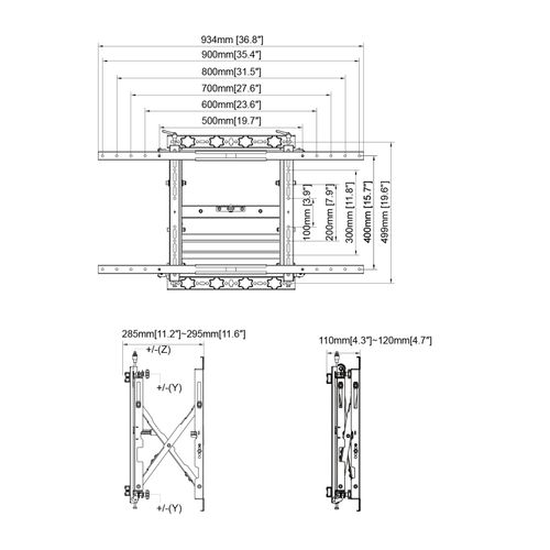 Support Mur D'images Pour Écran TV 43''- 110''- Push Pull