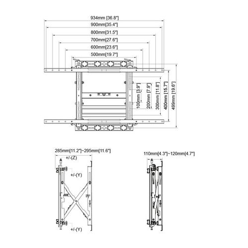 Support Mur D'images Pour Écran TV 43''- 110''- Push Pull