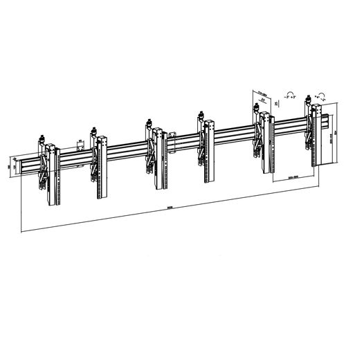 Support TV Mural - Push Pull 3 Écrans 45"-50"