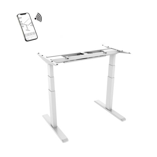 Pied De Bureau Motorisé Assis-debout, Hauteur 62- 128 Cm, Blanc