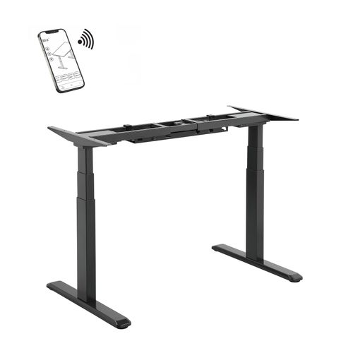 Pied De Bureau Motorisé Assis-debout, Hauteur 62- 128 Cm, Noir