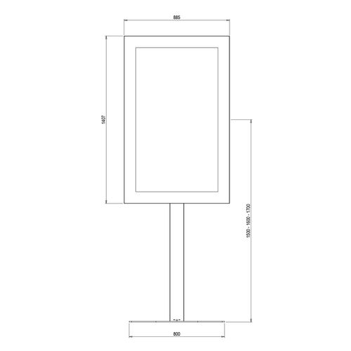Support Vitrine à Poser, Avec Caisson Portrait 55'' - Vesa 400x400 Max