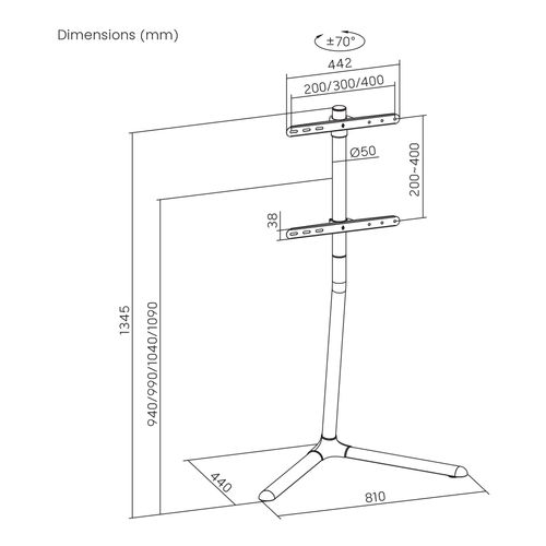 Support Sur Pied Écran TV  32''- 70''
