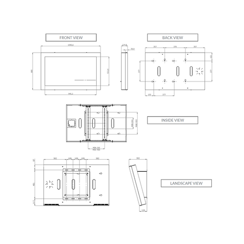 Caisson TV Mural 43'' Avec Vitre, Indoor