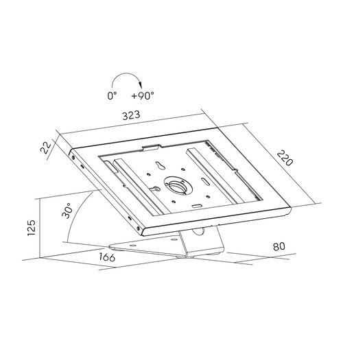 Support Tablette Mural Ou De Table Universel Apple Et Samsung 10.9''-11'' Blanc
