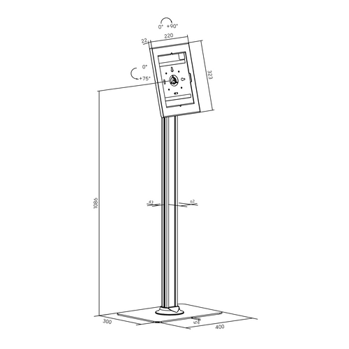 Support Sur Pied Universel Pour Tablette Apple Et Samsung 10.9''-11'' Blanc