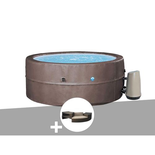Spa Portable Semi-rigide Vita Premium Rond Bulles 4-6 Places + Mobilier