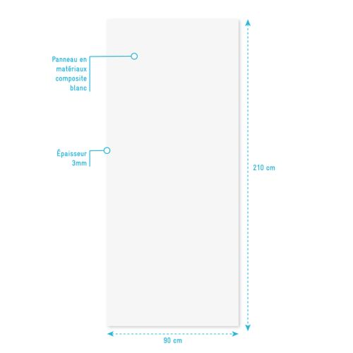 Panneau Mural Finition Aluminium Blanc 90 X 210 Cm - Wall'it Blanc