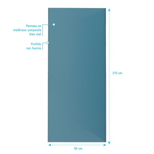 Panneau Mural Finition Aluminium Bleu 90 X 210 Cm - Wall'it Bleu