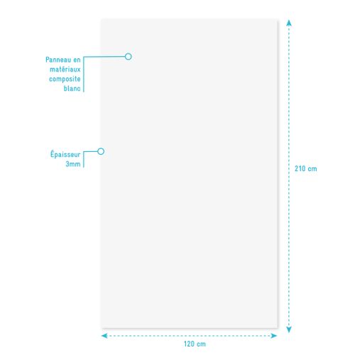 Panneau Mural Finition Aluminium Blanc 120 X 210 Cm - Wall'it Blanc