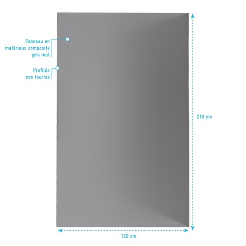 Panneau Mural Finition Aluminium Gris 120 X 210 Cm - Wall'it Gris