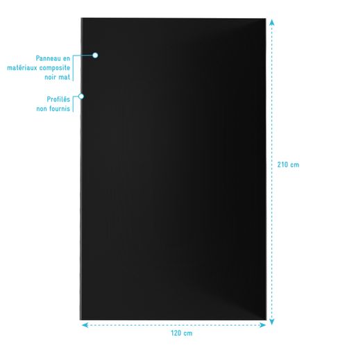 Panneau Mural Finition Aluminium Noir 120 X 210 Cm - Wall'it Noir