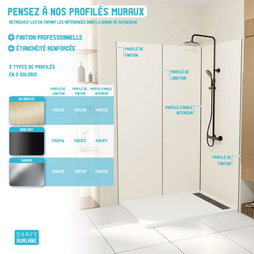 Panneau Mural Finition Aluminium Noir 120 X 210 Cm - Wall'it Noir