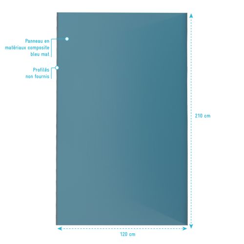 Panneau Mural Finition Aluminium Bleu 120 X 210 Cm - Wall'it Bleu