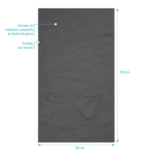 Panneau Mural Pierre Finition Ardoise 120 X 210 Cm - Stone'it Ardoise