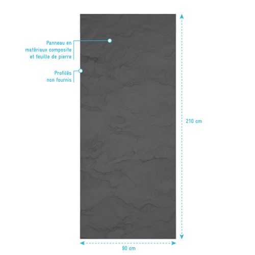 Panneau Mural Pierre Finition Ardoise 90 X 210 Cm - Stone'it Ardoise