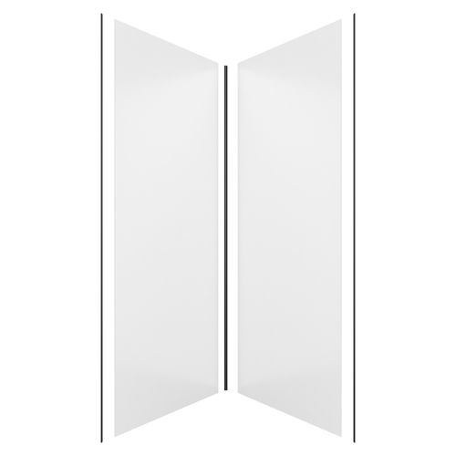 Pack De 2 Panneaux Muraux Aluminium Blanc 90+90x210 Cm Avec Profilés Noir Mat - Wall'it