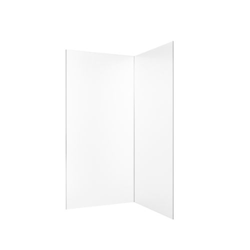 Lot De 2 Panneaux Muraux Aluminium Blanc 90+120x210 Cm Avec Profilés Chrome - Wall'it
