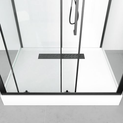 Cabine De Douche Rectangulaire Design Style Industrielle - 115x217x90 Cm - Blanc