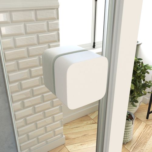 Pack Porte De Douche Coulissante Blanc De 89 à 90x190 Cm + Receveur - Whity Round Slide