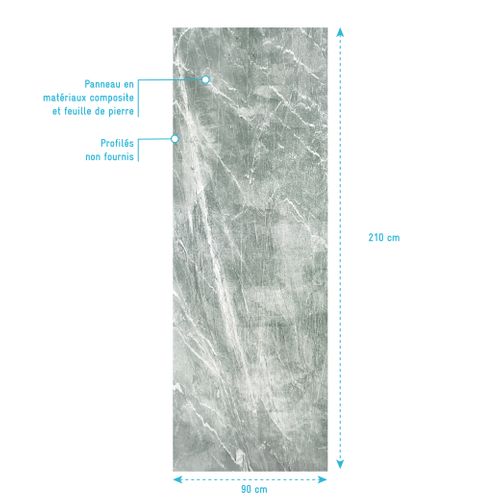 Panneau Mural Pierre Finition Artic Green 90 X 210 Cm - Stone'it Artic Green