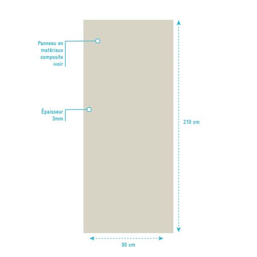 Panneau Mural Finition Aluminium Ivoire 90 X 210 Cm - Wall'it Ivoire