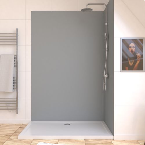 Pack 2 Panneaux Muraux En Aluminium Silver 120+90x210 Cm + Profilés Finition Et Angle Chrome