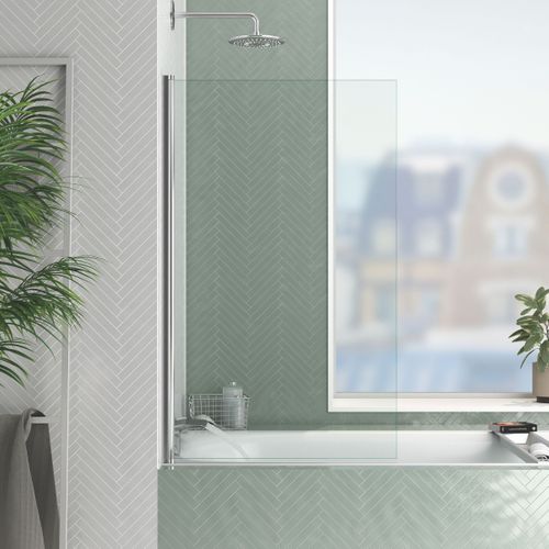 Pare Baignoire Rabattable 70x120cm - Profilé Chromé - Verre Trempé 4mm - Elementary