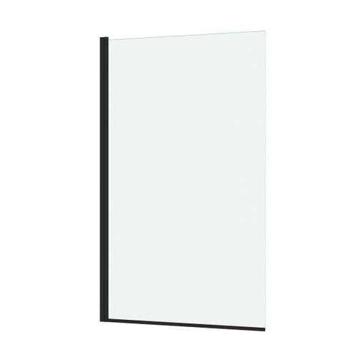 Pare Baignoire Rabattable 80x140cm - Profilé Noir Mat - Verre Trempé 4mm - Elementary
