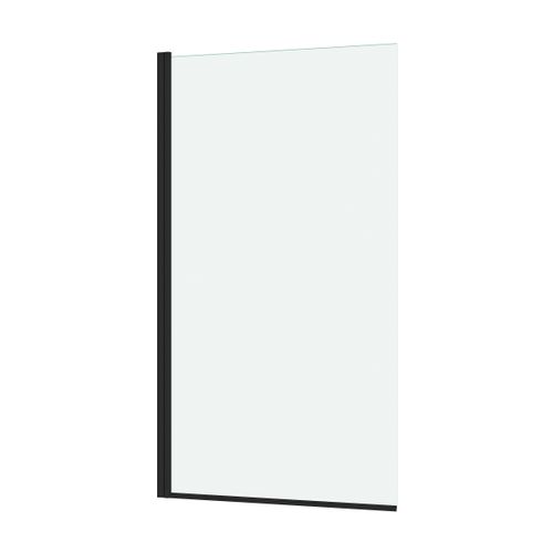 Pare Baignoire Rabattable 70x130cm - Profilé Noir Mat - Verre Trempé 4mm - Elementary