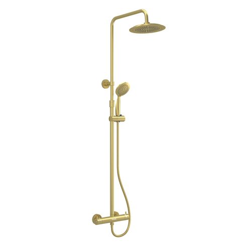 Colonne De Douche Thermostatique Dorée - 133x26x52 Cm - Doré