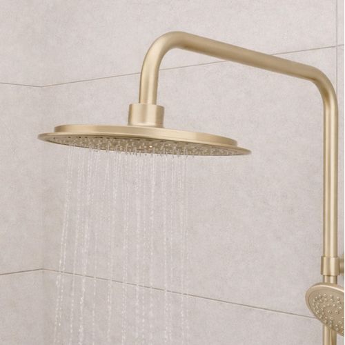 Colonne De Douche Thermostatique Dorée - 133x26x52 Cm - Doré