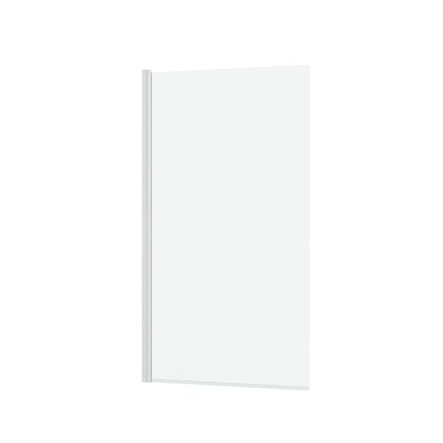 Pare Baignoire Rabattable 70x130cm - Profilé Blanc Mat - Verre Trempé 4mm - Elementary