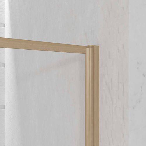 Pare Baignoire Rabattable 80x140 Cm - Cadre Aluminium Décor Bois - Verre Trempé Ondulé 4 Mm