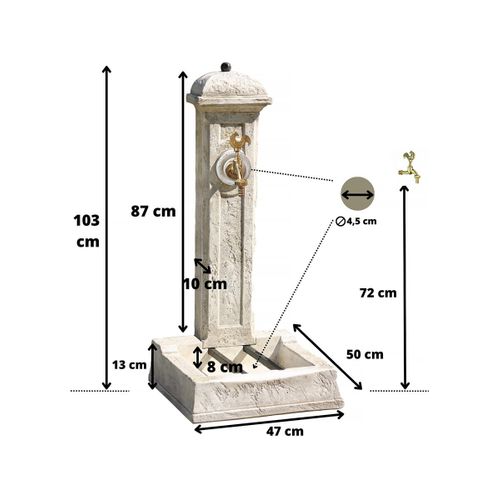 Fontaine "longchamp" - 0.50 X 0.47 X 1.03 M