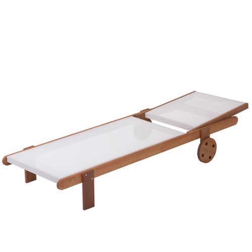 Lot De 2 Bains De Soleil En Bois Exotique "saïgon" - Maple - Ecru