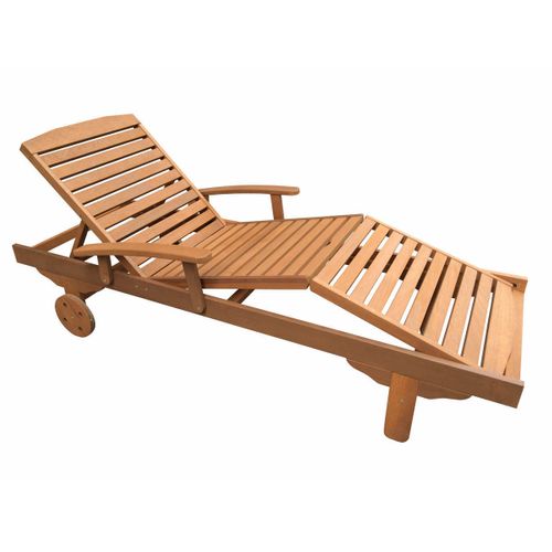 Bain De Soleil Pliant En Bois Exotique "singapour" - Maple - Marron Clair - Lot De 4