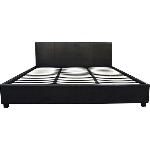 Lit Double Avec Coffre "carla" - 140 X 190 Cm - Noir