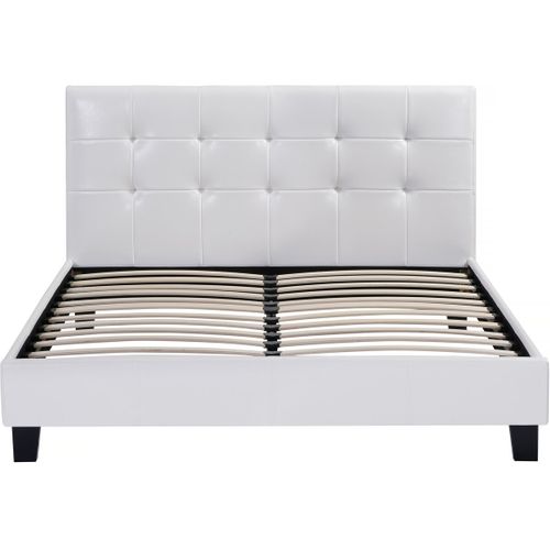 Lit Double En Pvc "julia" - 140 X 190 Cm - Blanc