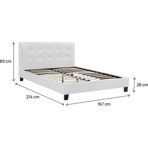 Lit Double En Pvc "julia" - 160 X 200 Cm - Blanc