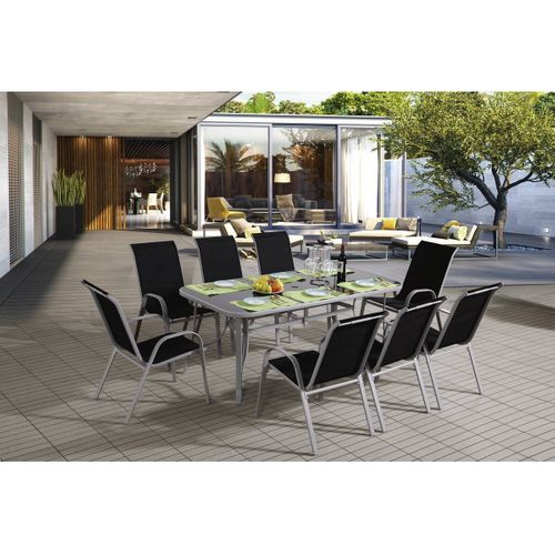 Salon De Jardin "cordoba XL 180" - Phoenix - Noir