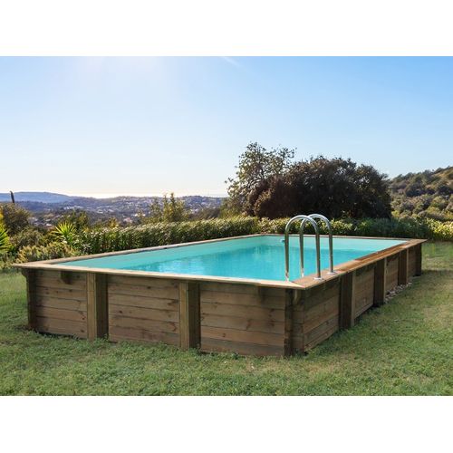 Piscine Bois En Kit Rectangle " Tampa 145 " - 7.20 X 4.20 X 1.44 M