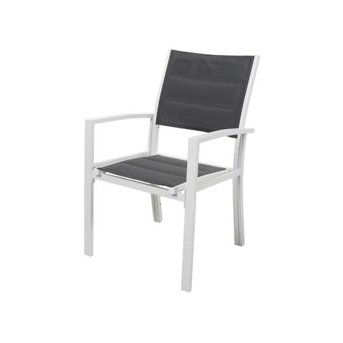 Fauteuil Jardin Alu/textilène "brazil / Canaries" - Phoenix - Blanc / Gris Foncé